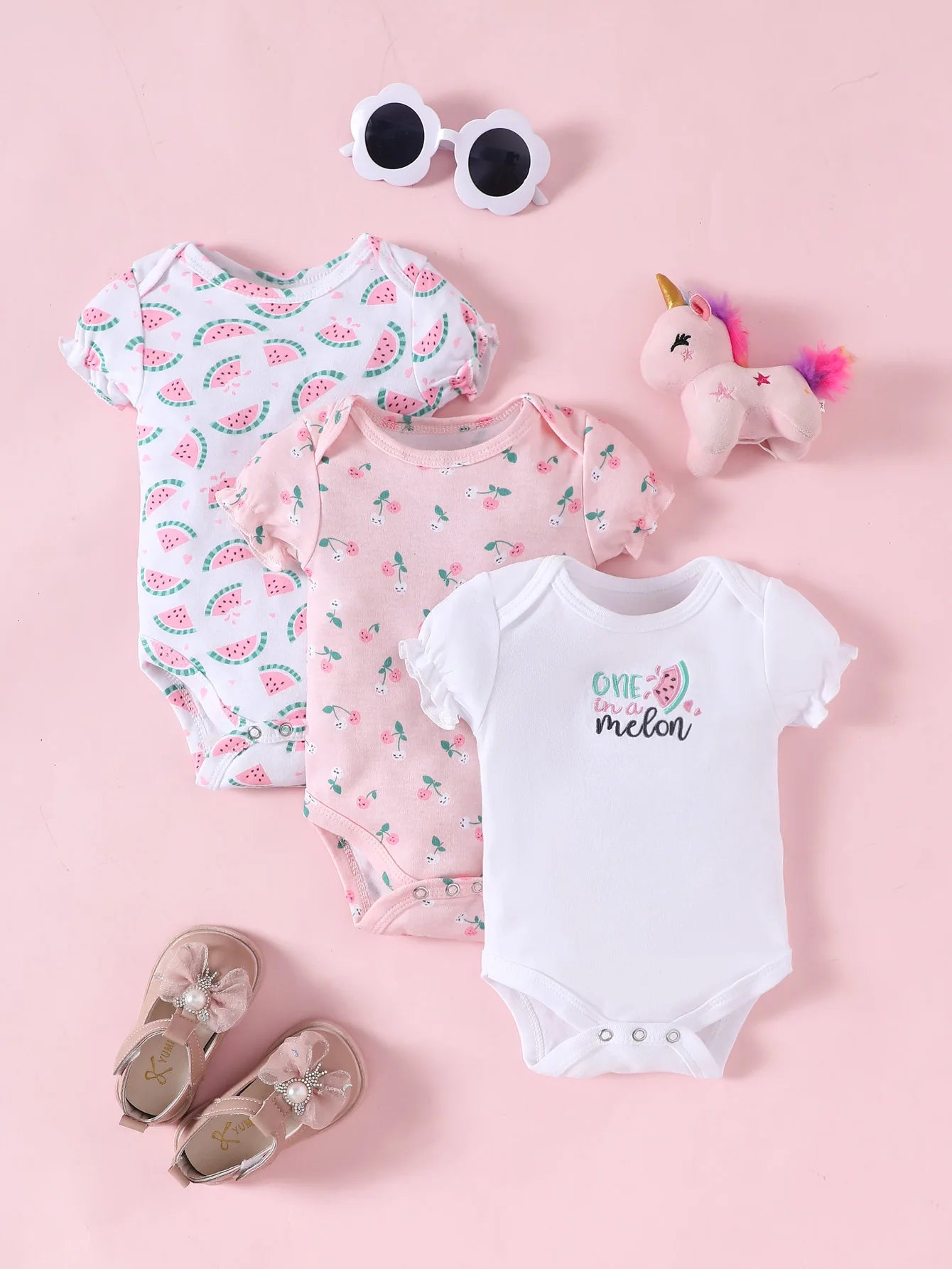 Girly Gentle Bodysuit Set (3-Pack)