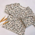 Floral Print Baby Pajama Set close-up of floral pattern