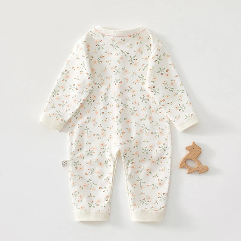 Charming Baby Romper for Spring & Fall, Soft Pure Cotton Onesie, Princess & Prince Style, Perfect Crawling Suit.