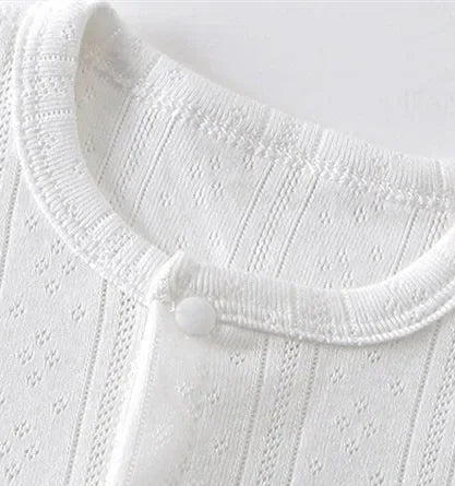 Lou Textured Summer Romper - White, product view 2