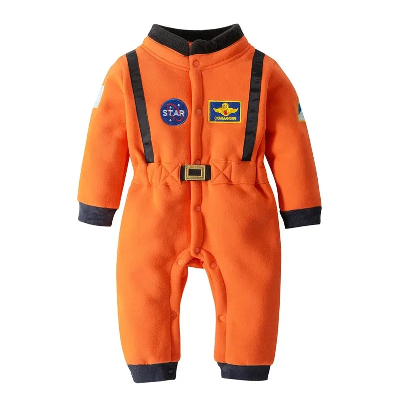 Orange astronaut romper back view