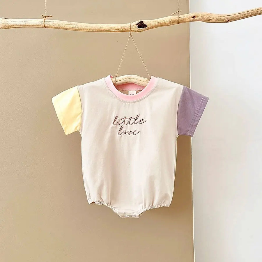 Casual Embroidered Button-Up Baby Romper