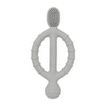 Silicone Baby Teething Ring held by parent