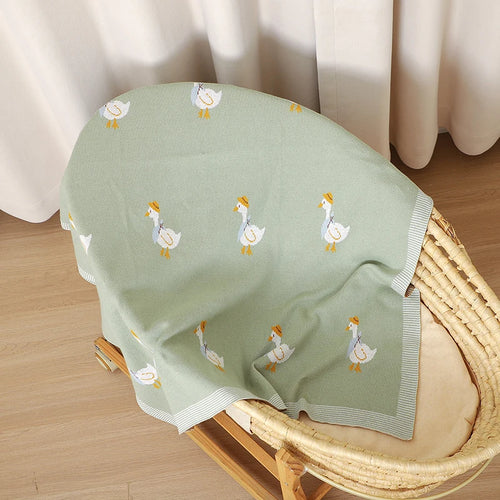 Plaid Goose Knit Baby Blanket - 100 x 80 cm, product view 2