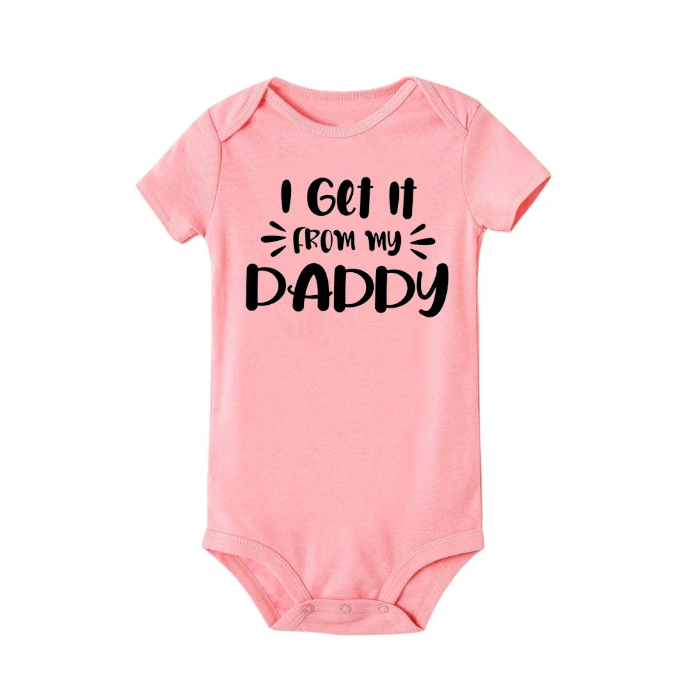 I Love My Daddy Romper on baby mannequin