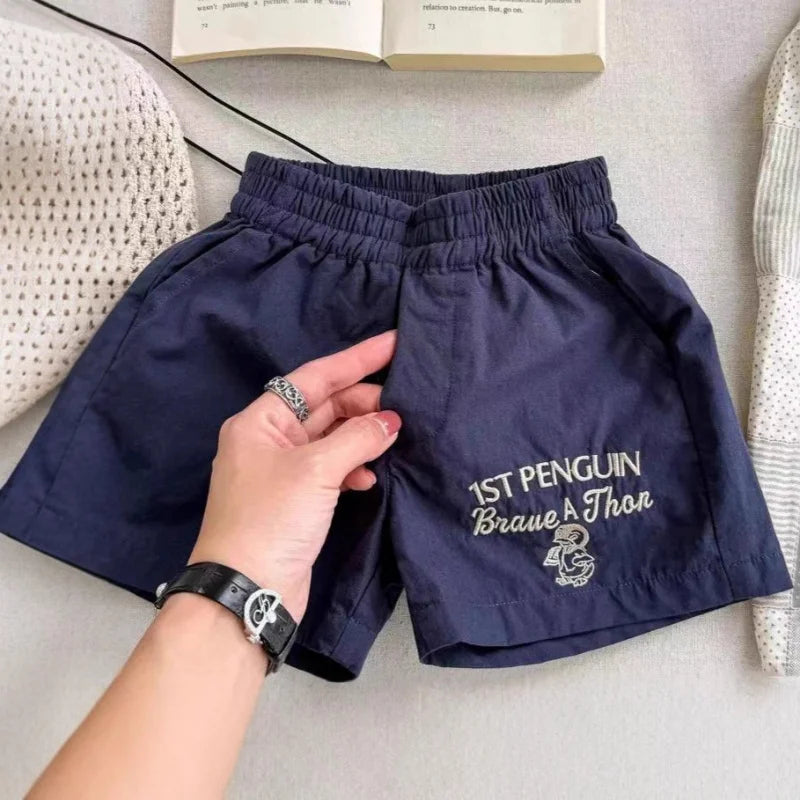 Rémi Penguin-Embroidered Play Shorts, detail 2