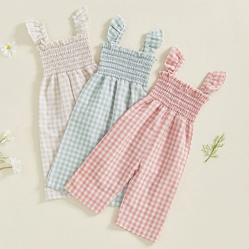 Vichy Ruffle Gingham Jumpsuit – product view