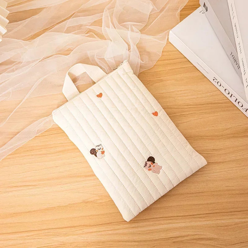 Embroidered Bear Cotton Diaper Bag, product view 8