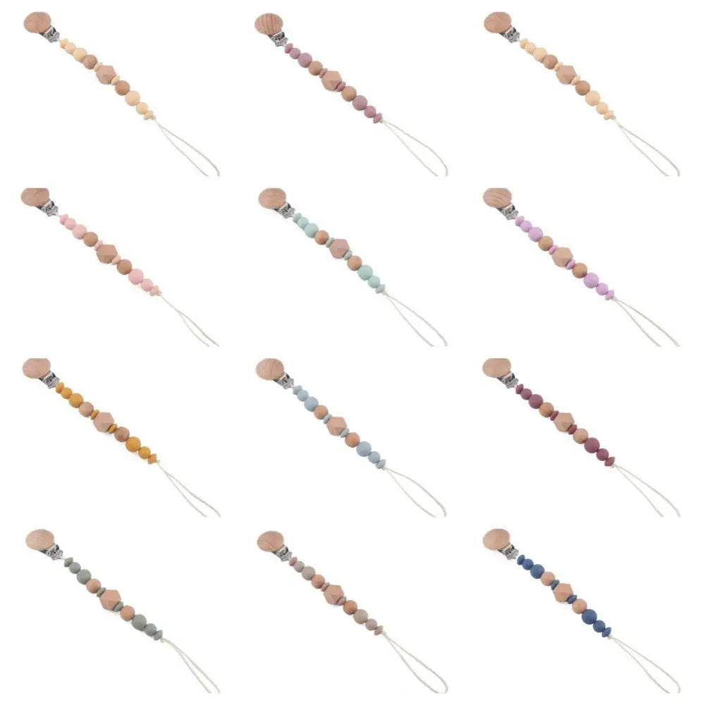 Octagonal Bead Pacifier Clip