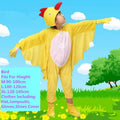 Child wearing yellow bird costume set with hat, gloves, and shoe covers