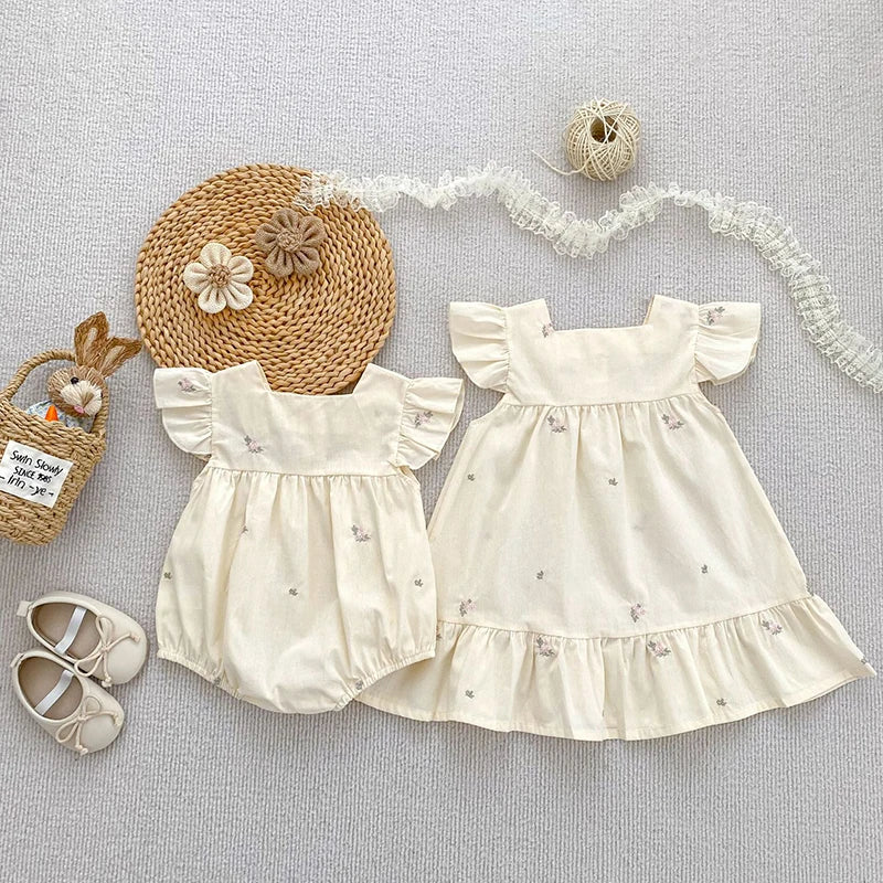 Embroidered Romper Set, product view
