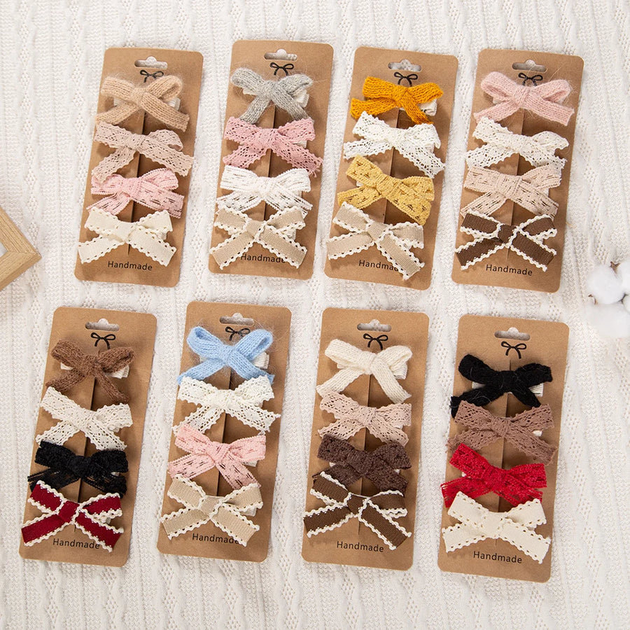 Lace Trim Hair Bow Set, product view 2