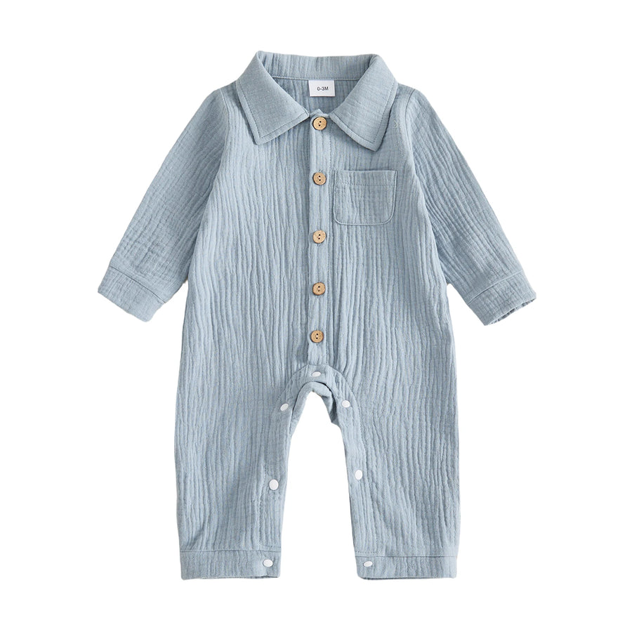Matin Muslin Long-Sleeve Romper – detail 7