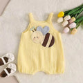 Crinkled Cotton Cartoon Romper in Blue and Yellow variants for babies