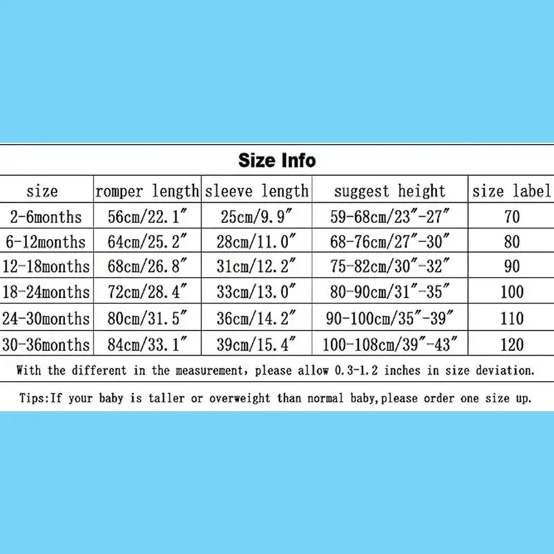 Infant Romper Size Chart