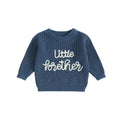 Baby boy autumn winter sweater with letter embroidery knit jumper top full view