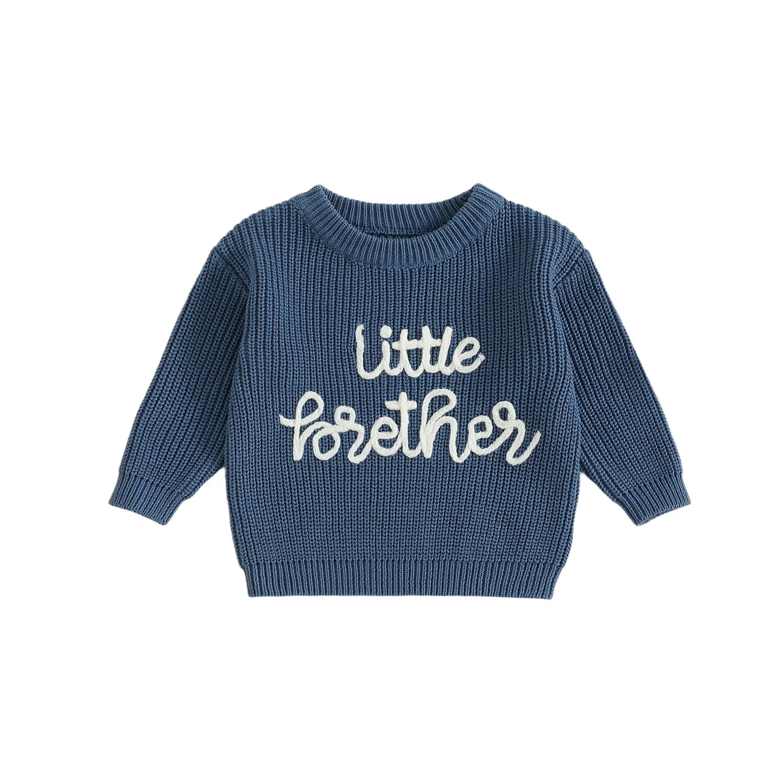 Baby boy autumn winter sweater with letter embroidery knit jumper top full view
