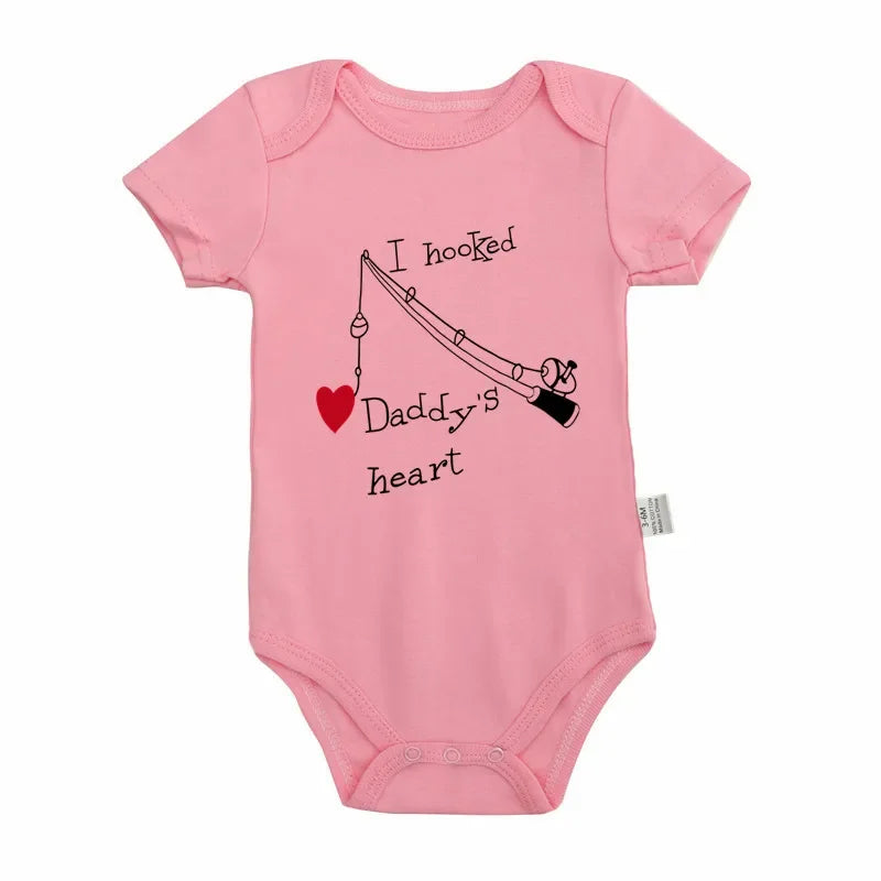 Baby Romper in Multiple Colors Featuring Daddy's Heart Print