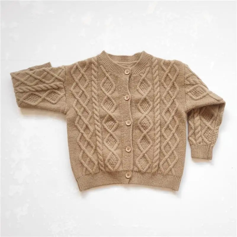 Soft cotton fabric texture of baby knit cardigan sweater