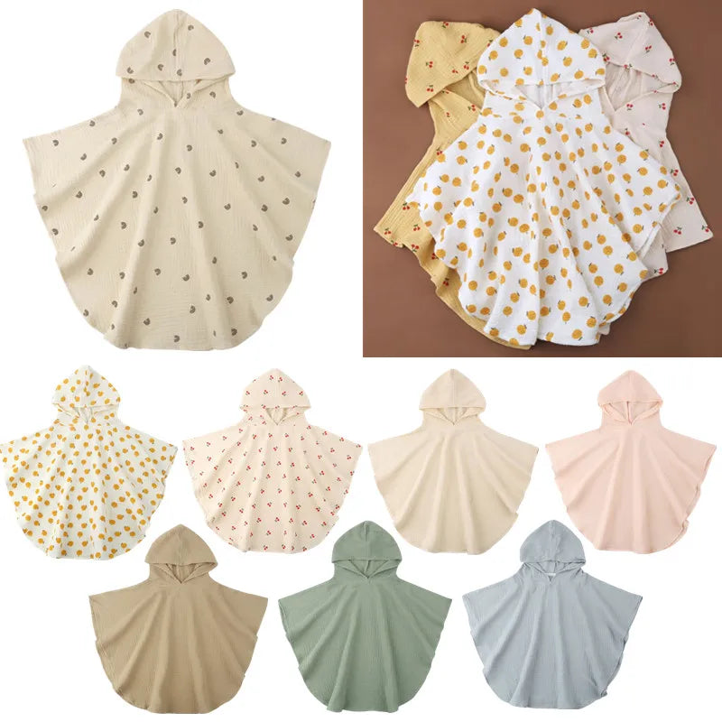 Pure Cotton Hooded Baby Towel in Solid Color
