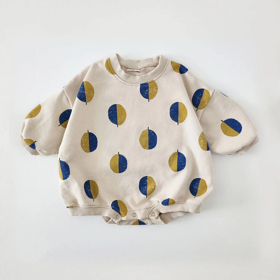 Balloon Print Sweatshirt Romper, product view 4