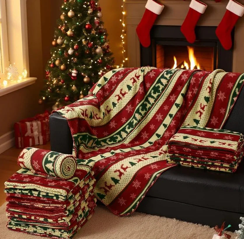 Fireside Fair Isle Christmas Throw Blanket