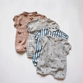 Soft breathable cotton baby romper with short sleeves
