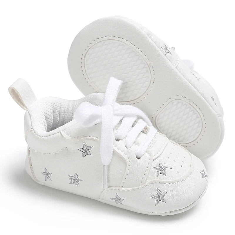 Silver Star Lace-Up Little Steps baby sneakers