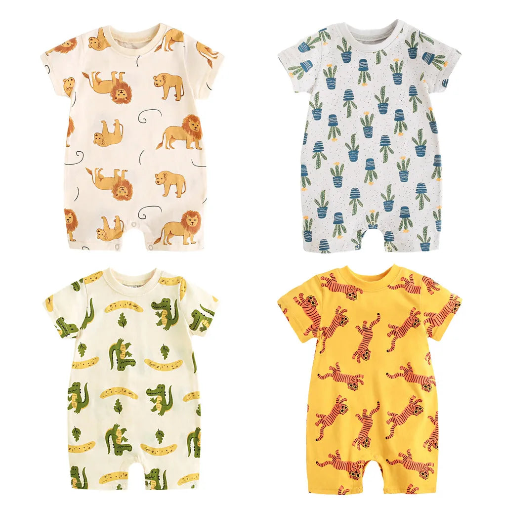 Cute Cartoon Print Romper for Babies