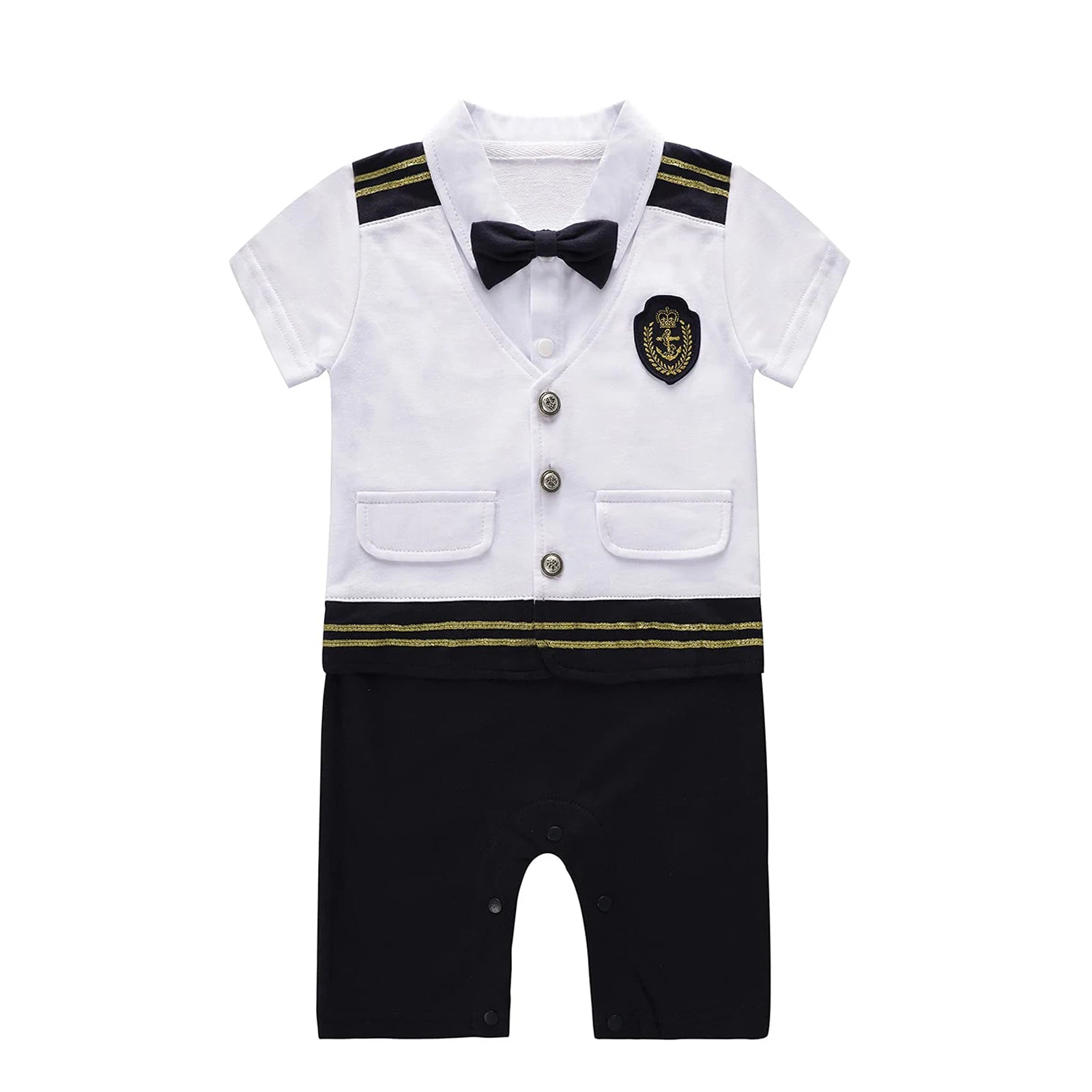 Nautical baby romper without hat