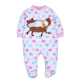 Fleece Animal Print Baby Romper