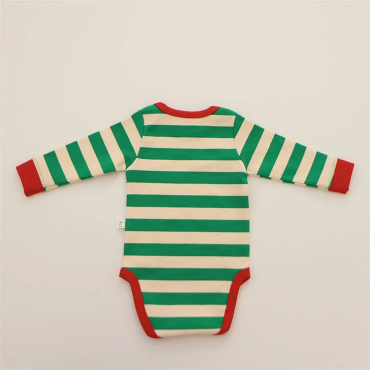 Christmas Stripe Bodysuit & Pants Pajama Set
