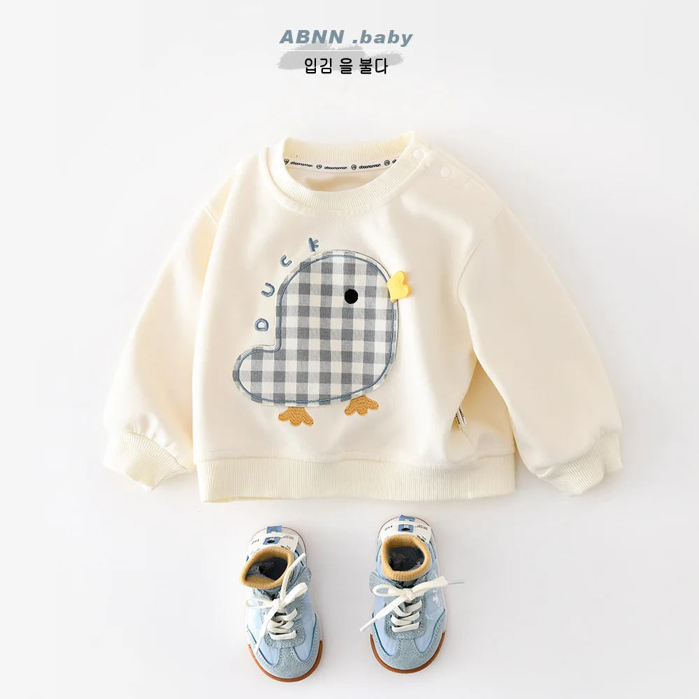 Cartoon Print Long Sleeve Sweatshirt for Toddlers