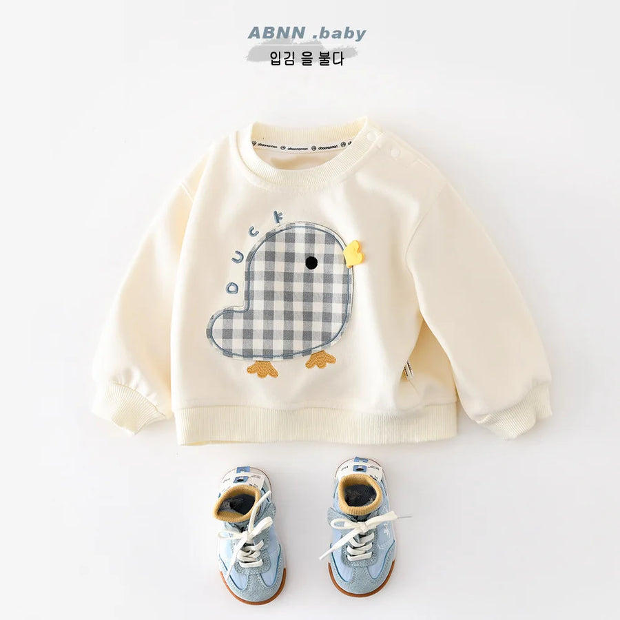 Cartoon Print Long Sleeve Sweatshirt for Toddlers