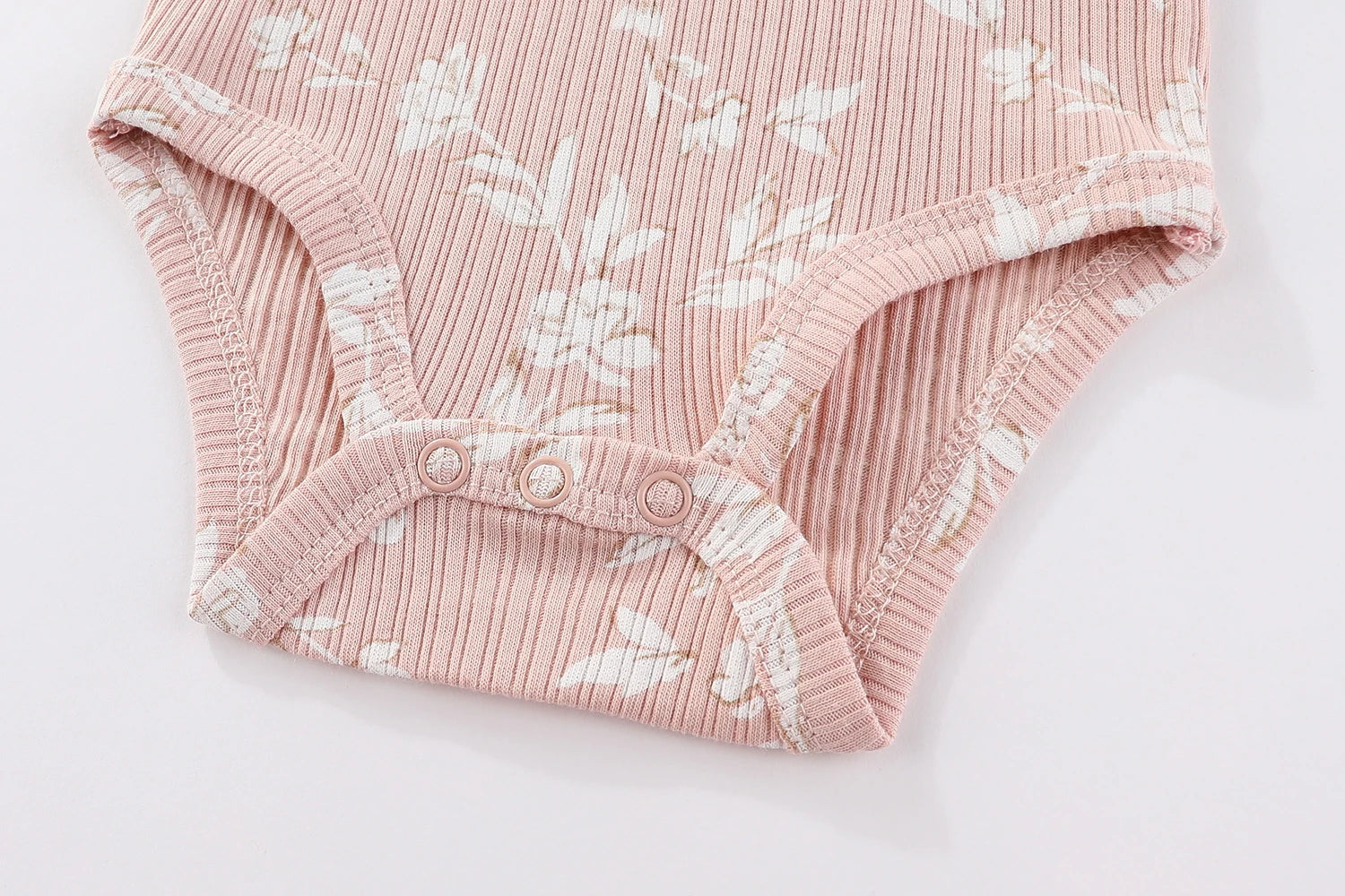 Close-up of Sweet Cartoon Print Baby Bodysuit fabric and pattern