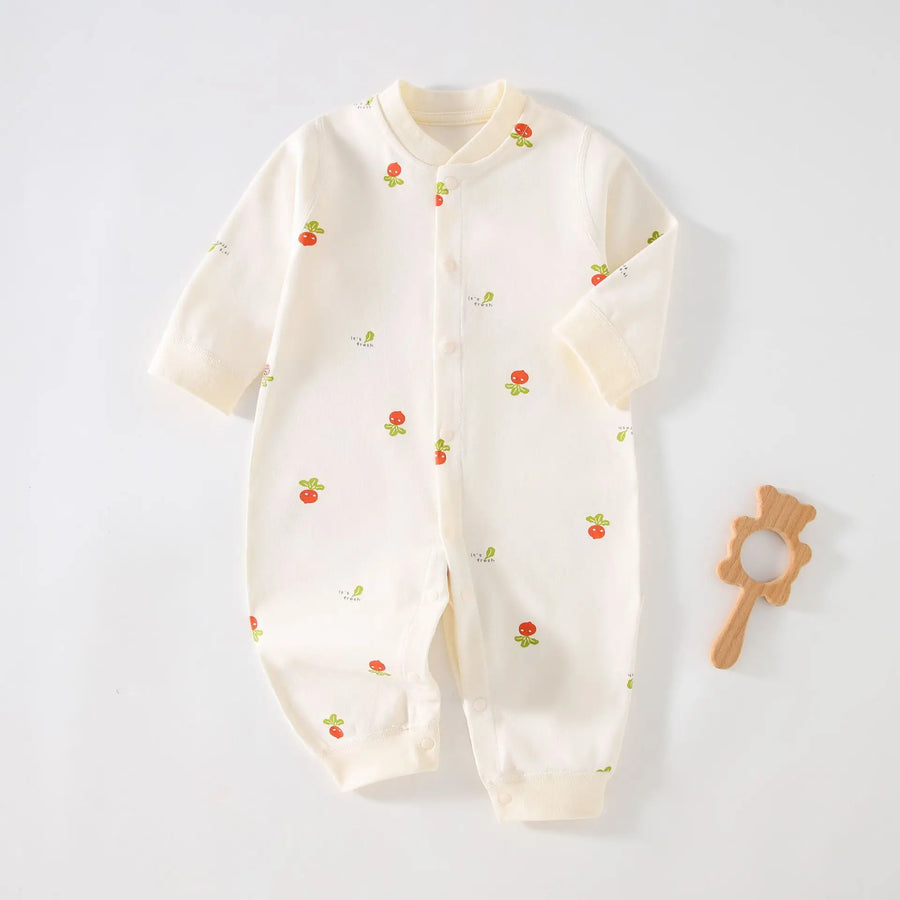 Front snap button closure on Dreamy Friends Romper