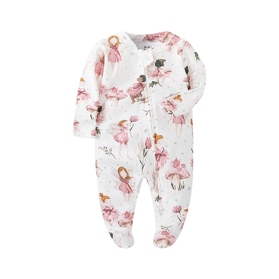 Solid White Footed Romper, product view 11