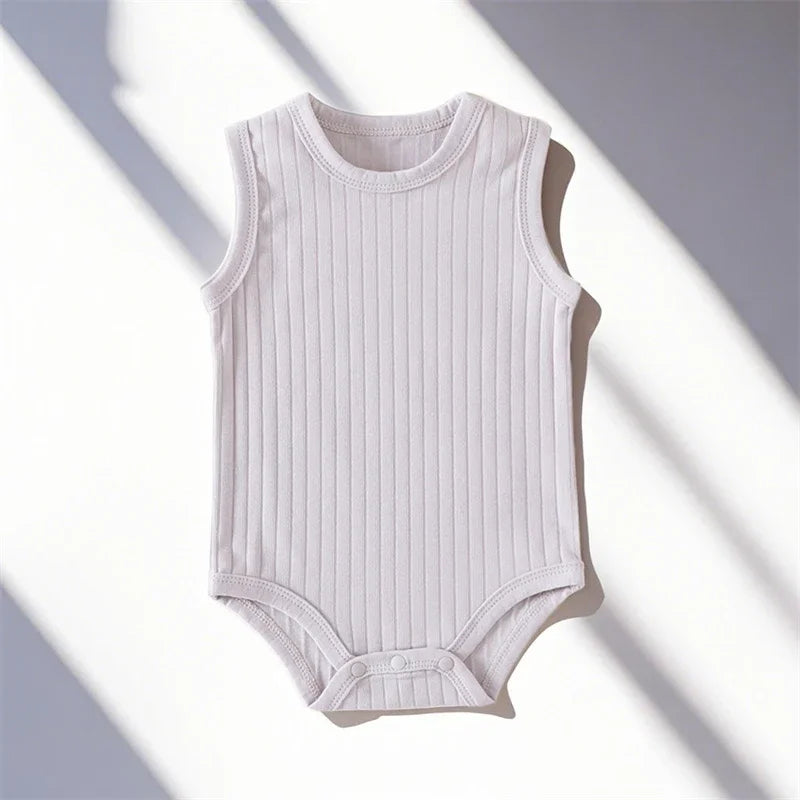 Soft Stretchy Sleeveless Ribbed Bodysuit Set