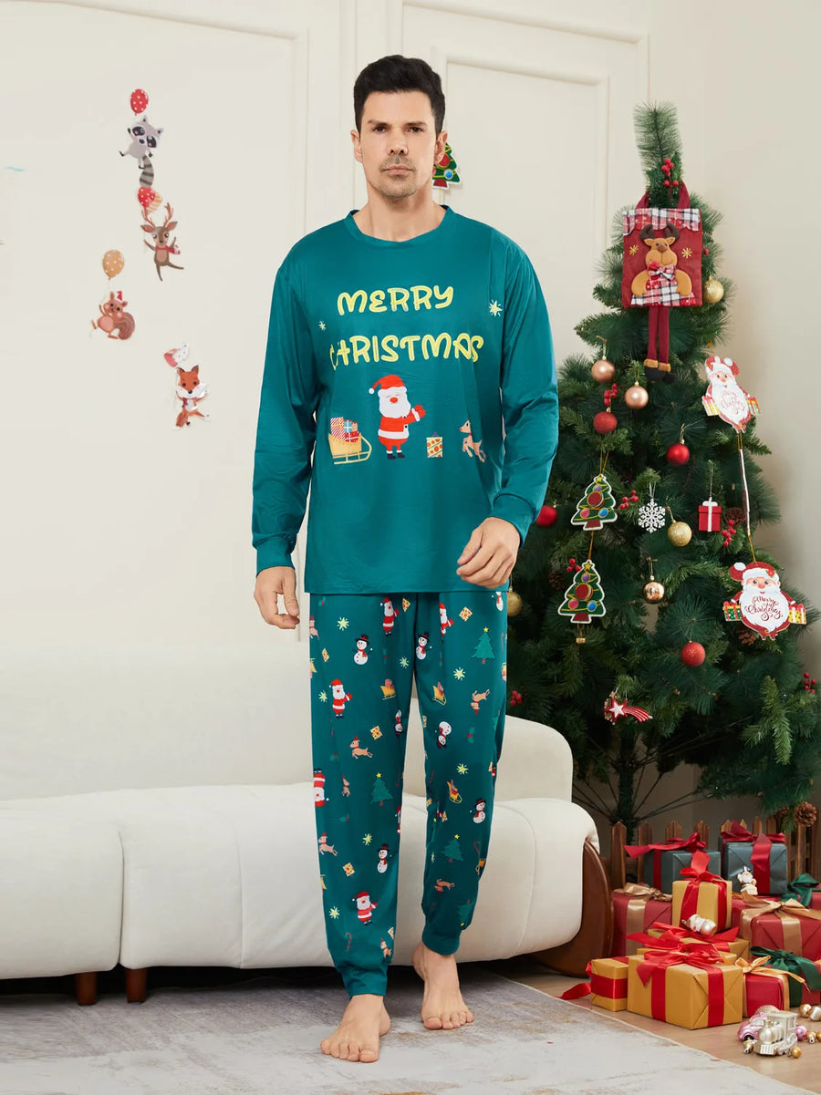Merry Christmas Green Family Pajamas