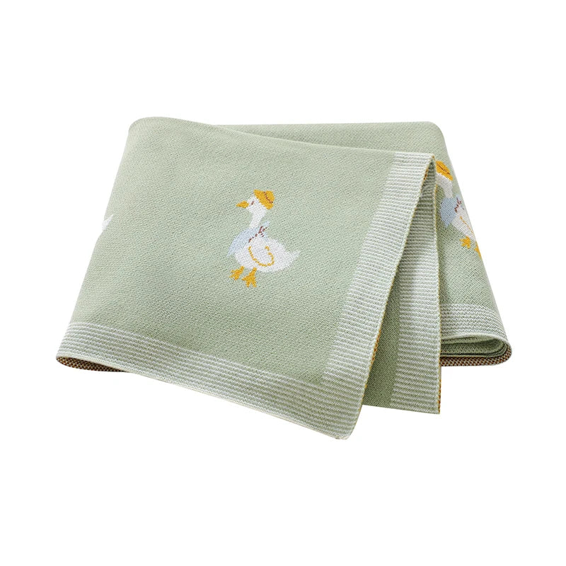 Plaid Goose Knit Baby Blanket - 100 x 80 cm