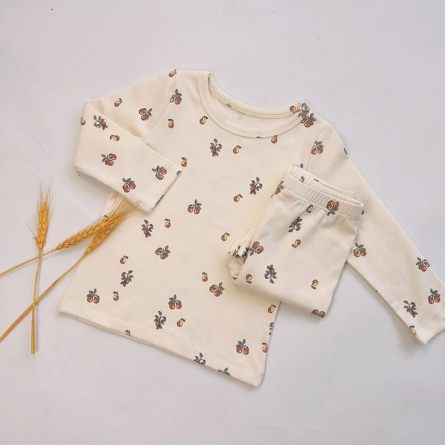 Floral Print Baby Pajama Set sleeve detail