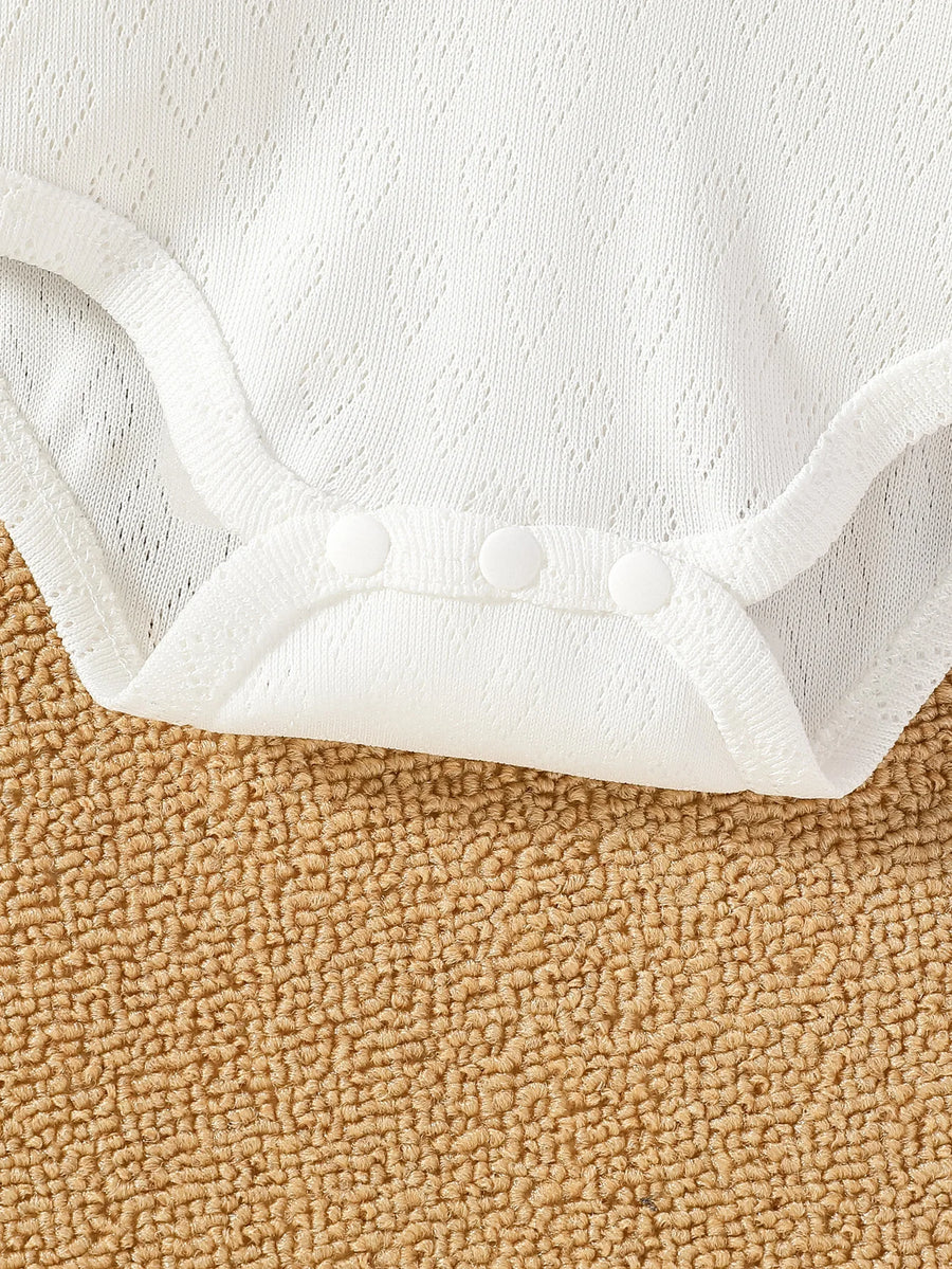 Soft Polyester Baby Bodysuit Set with Long Sleeves