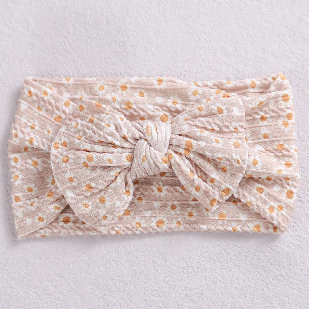 Bow Print Baby Headband Set
