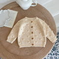 Unisex baby sweater cardigan thick warm knit long sleeve top for autumn and winter