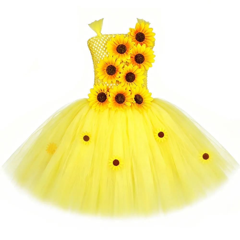 Yellow sunflower dress only without accessories