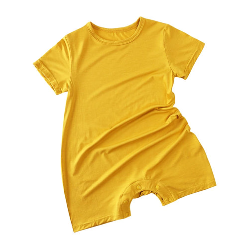 Short Sleeve Shortie Romper - Mustard front product view