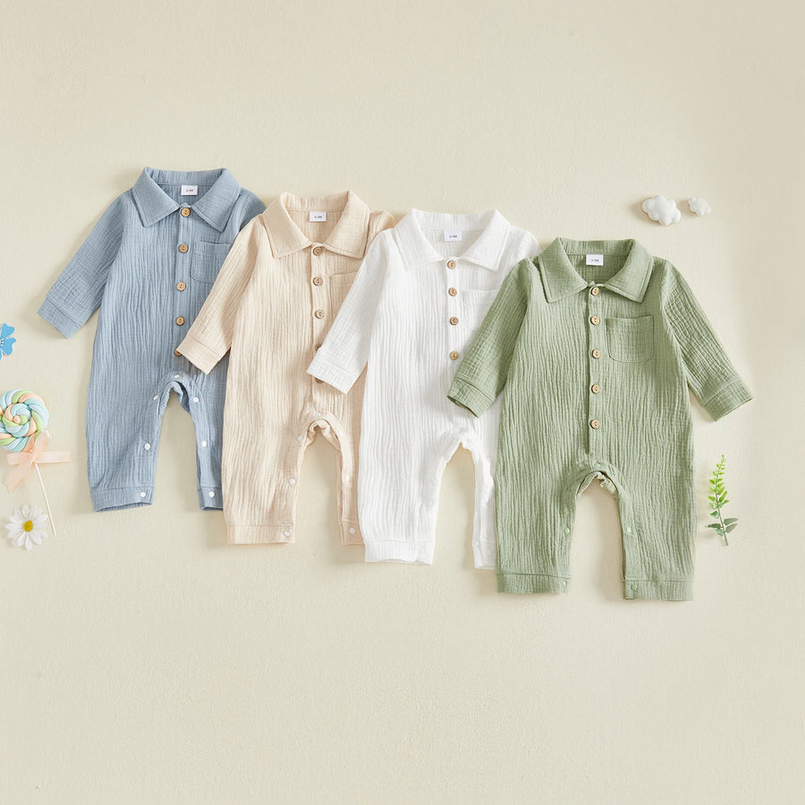Matin Muslin Long-Sleeve Romper – product view