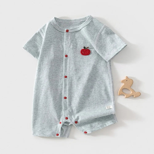 Front view of Apple Patch Romper for Baby