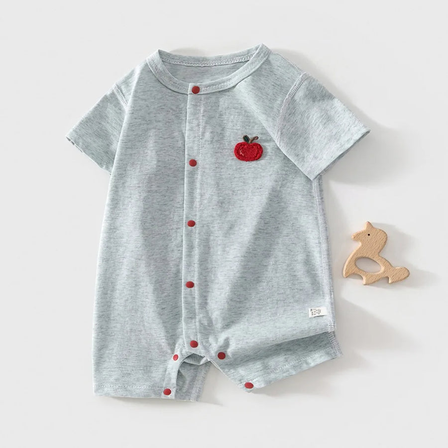 Front view of Apple Patch Romper for Baby