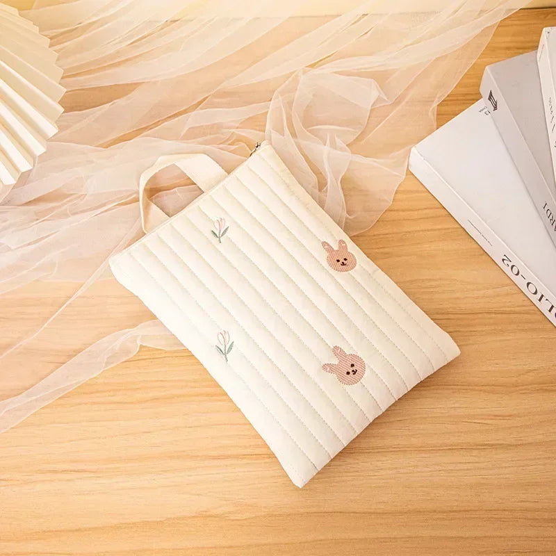 Embroidered Bear Cotton Diaper Bag, product view 9